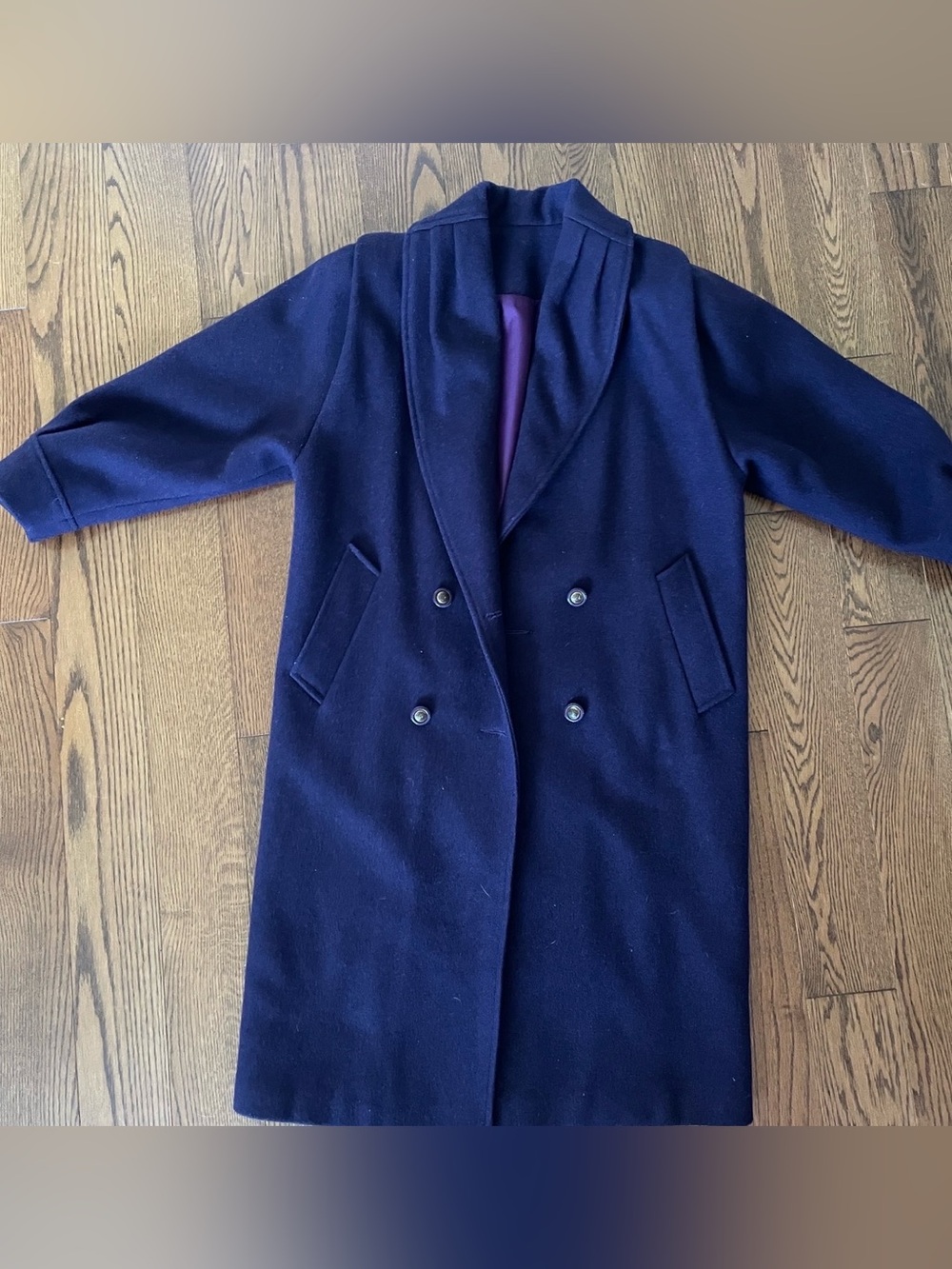 Women’s BALIMEL Double-Breasted Purple Wool Coat